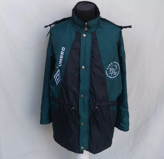 Ajax Amsterdam 1995/1996 Umbro Bench Coat Jacket Mens S