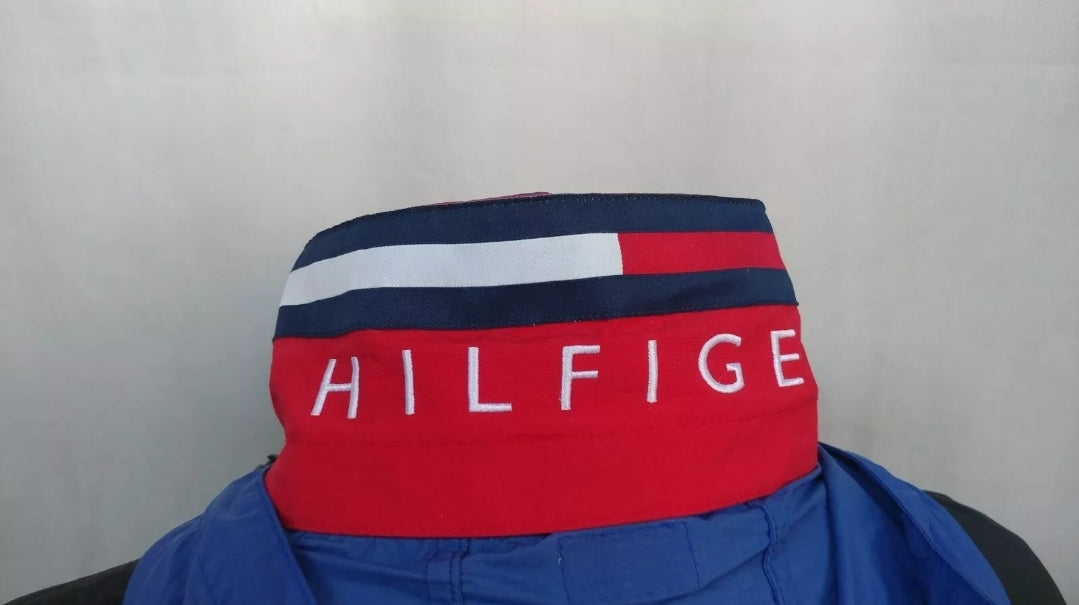 Vintage 90s Tommy Hilfiger Hooded Logo Jacket Mens M