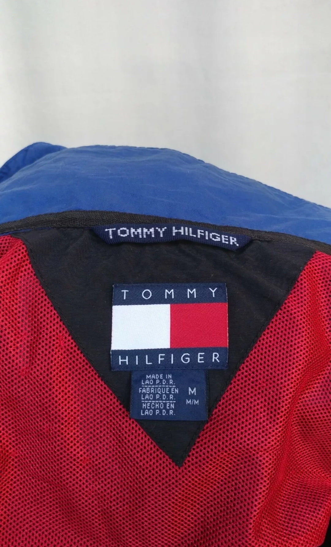 Vintage 90s Tommy Hilfiger Hooded Logo Jacket Mens M