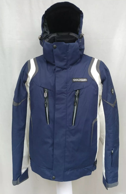 Goldwin Snowboarding Ski Jacket Blue W/Removable Hood Mens S