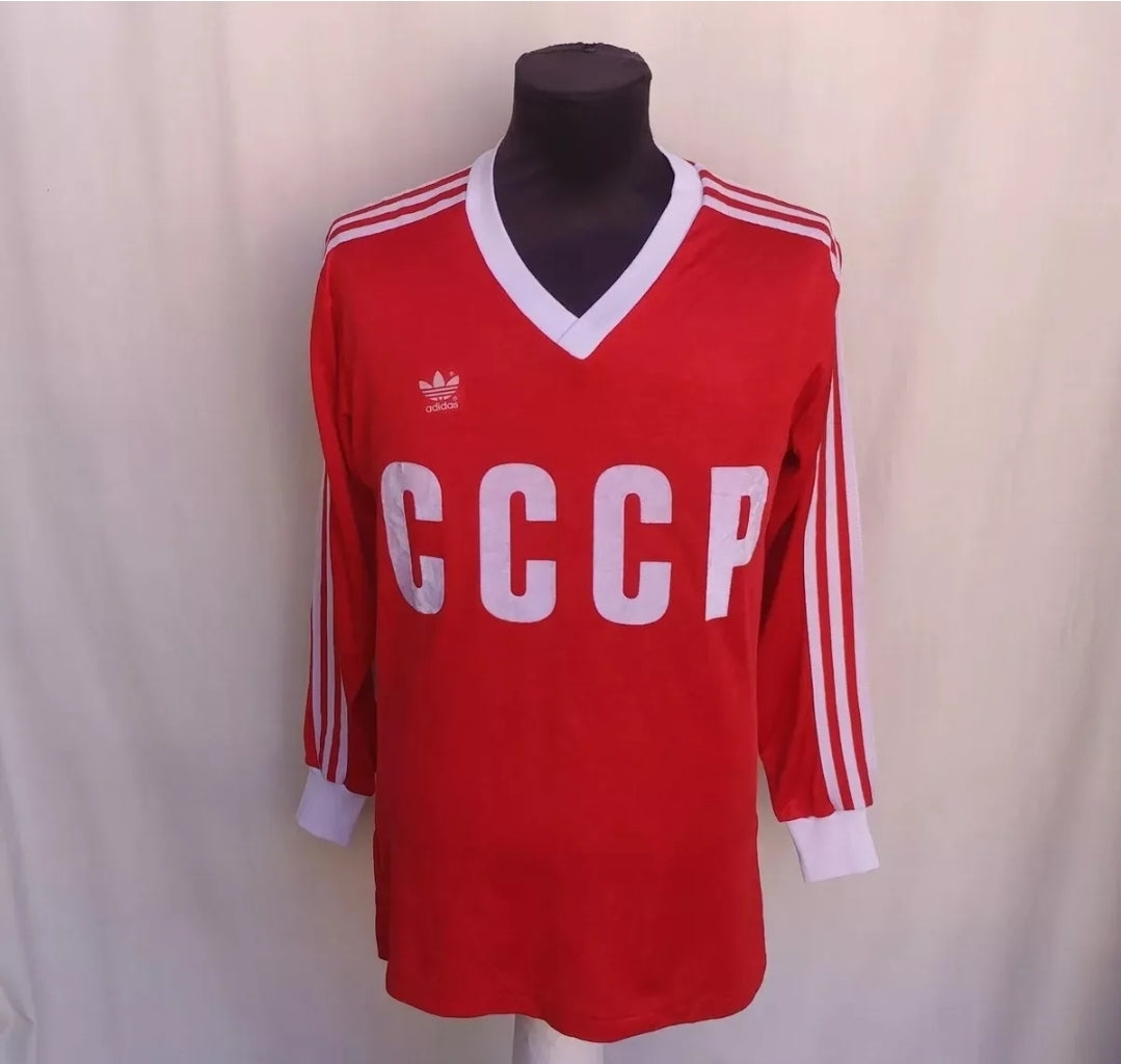 Rare USSR CCCP 1982/1984 Home Football Adidas Shirt Mens M