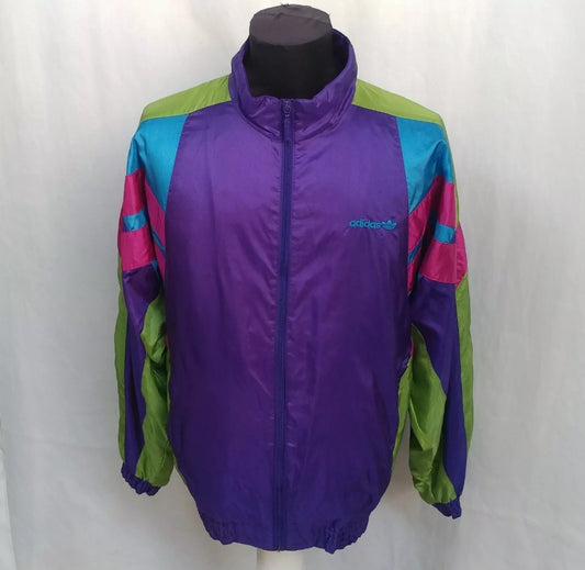 Vintage 90s Adidas Nylon Colorblock Track Top Jacket Mens M