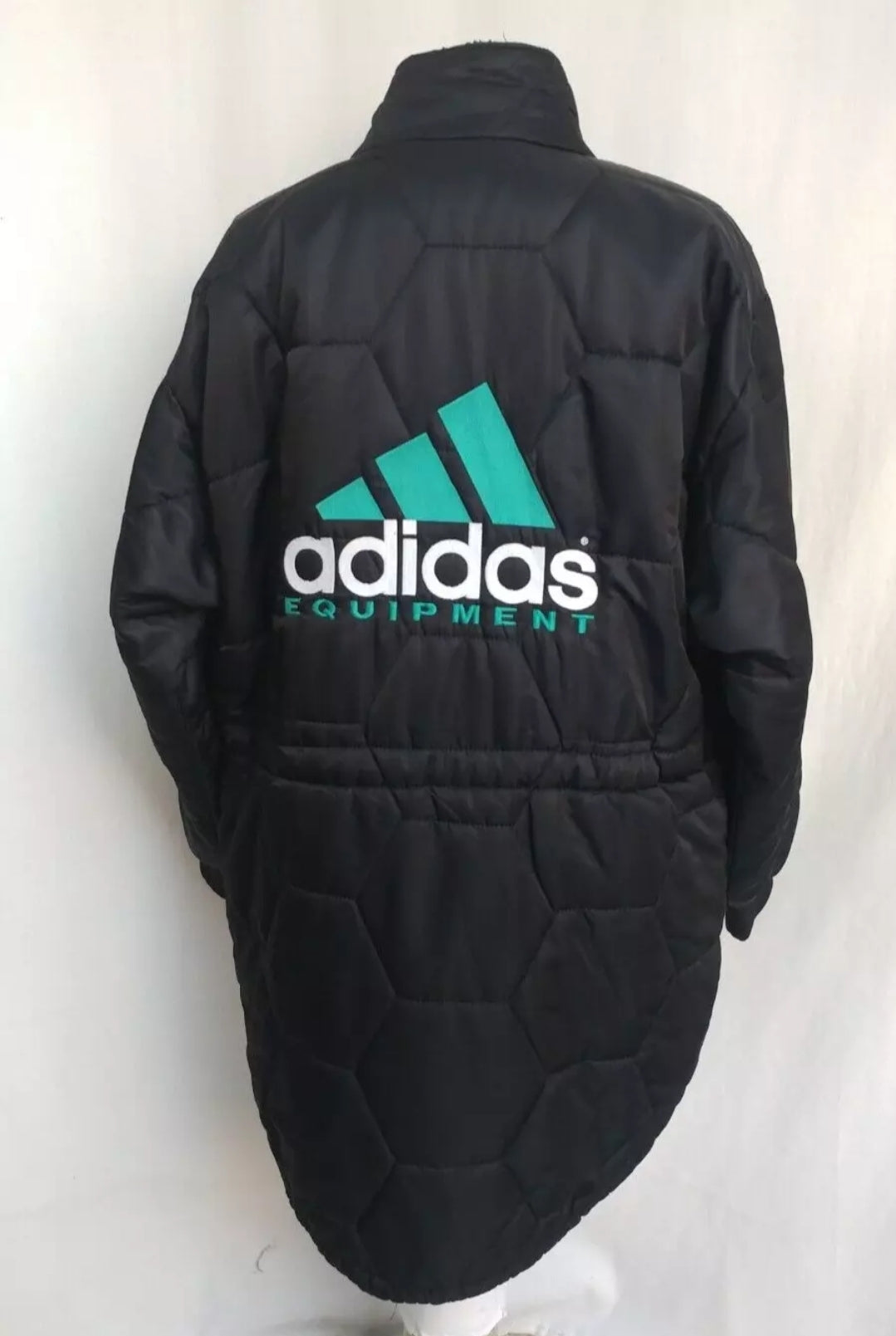 Vintage 90s Adidas Equipment Big Logo Quilted Coat Mens M