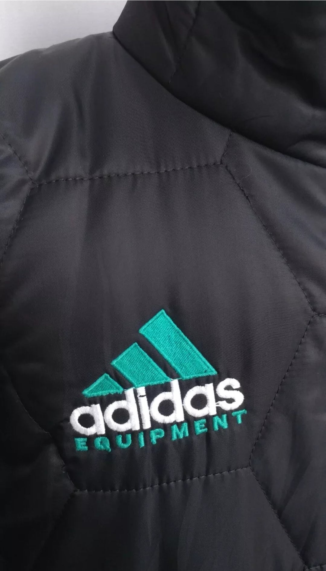 Vintage 90s Adidas Equipment Big Logo Quilted Coat Mens M