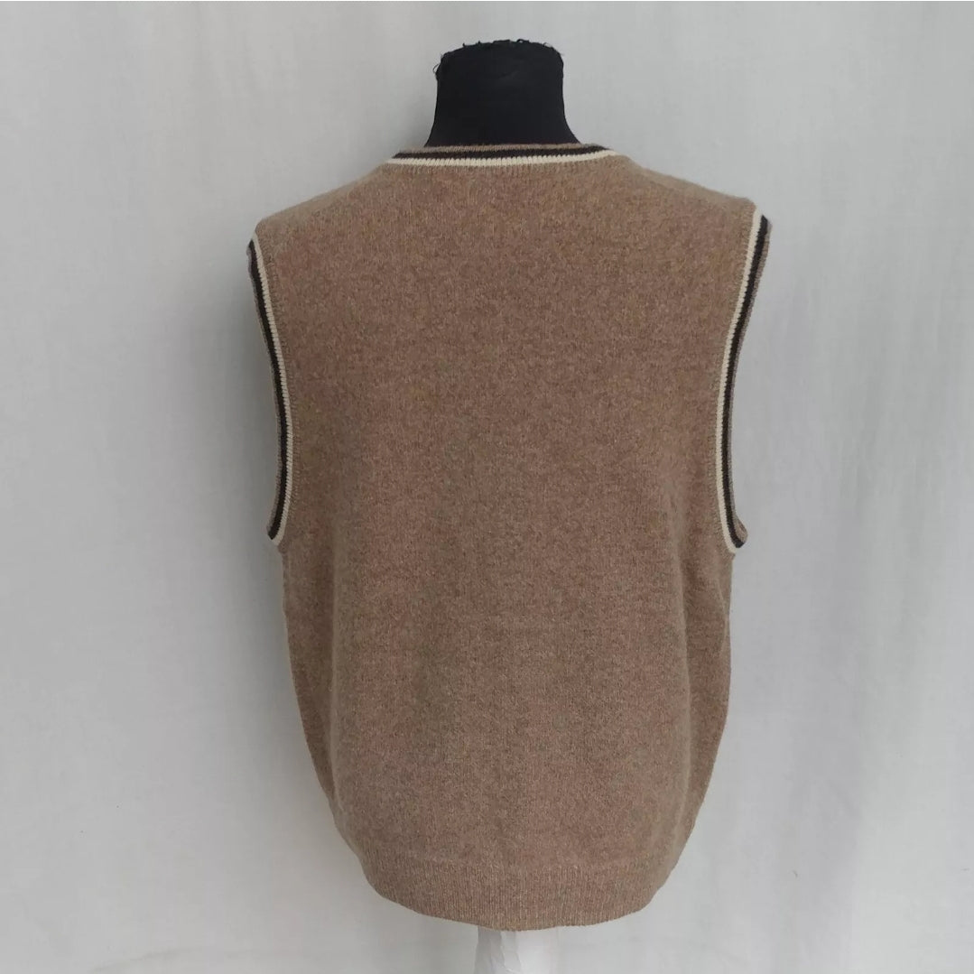 Vintage Authentic Gap Clothing Lambswool Vest Sleeveless Sweater Mens M