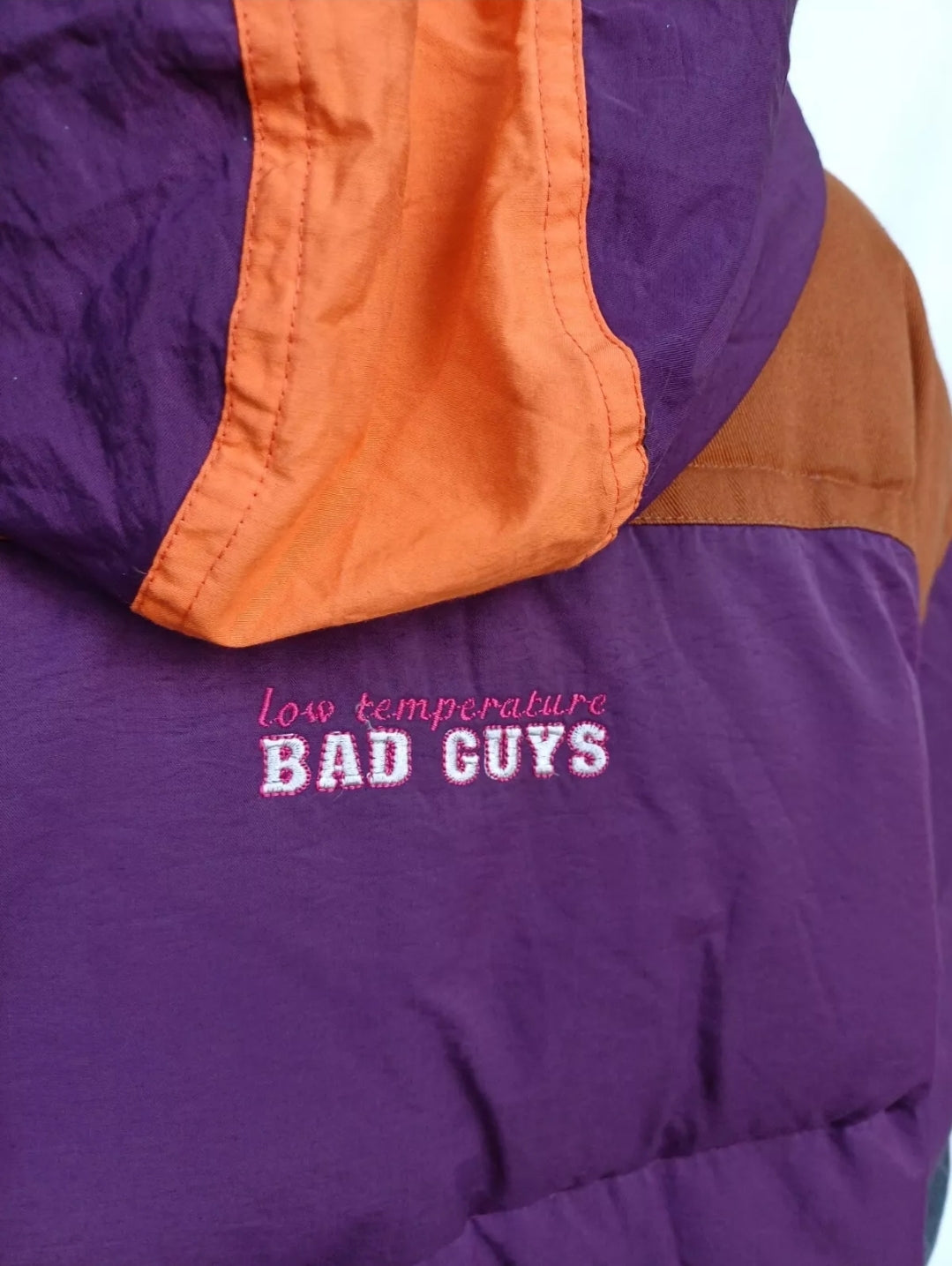 Vintage Bad Guys Zip/Snap Puffer Down Jacket Coat Mens XL