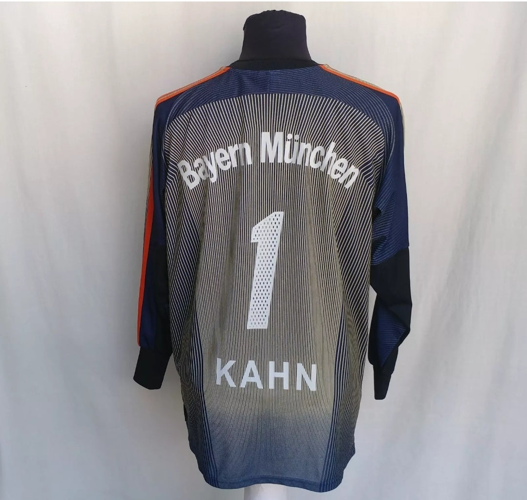 Bayern Munich #1 Kahn 2003/04 Goalkeeper Football Adidas Shirt Mens S