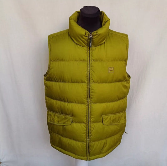 FILA Italy Ski Team Quilted Down Puffer Vest Mens L