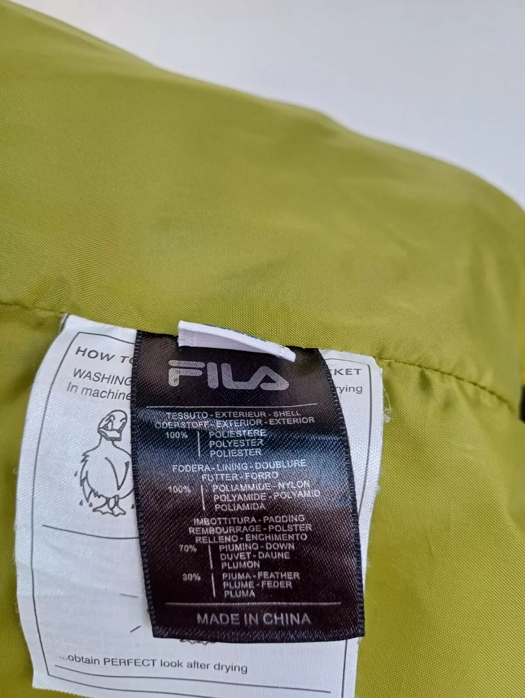 FILA Italy Ski Team Quilted Down Puffer Vest Mens L