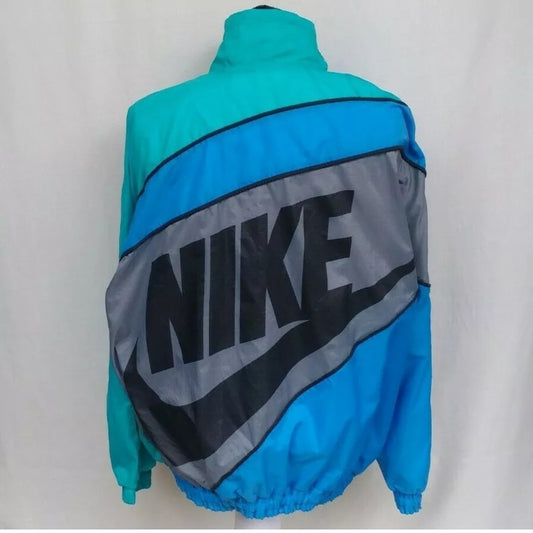 Vintage Nike Big Logo Windbreaker Track Top Jacket Mens L