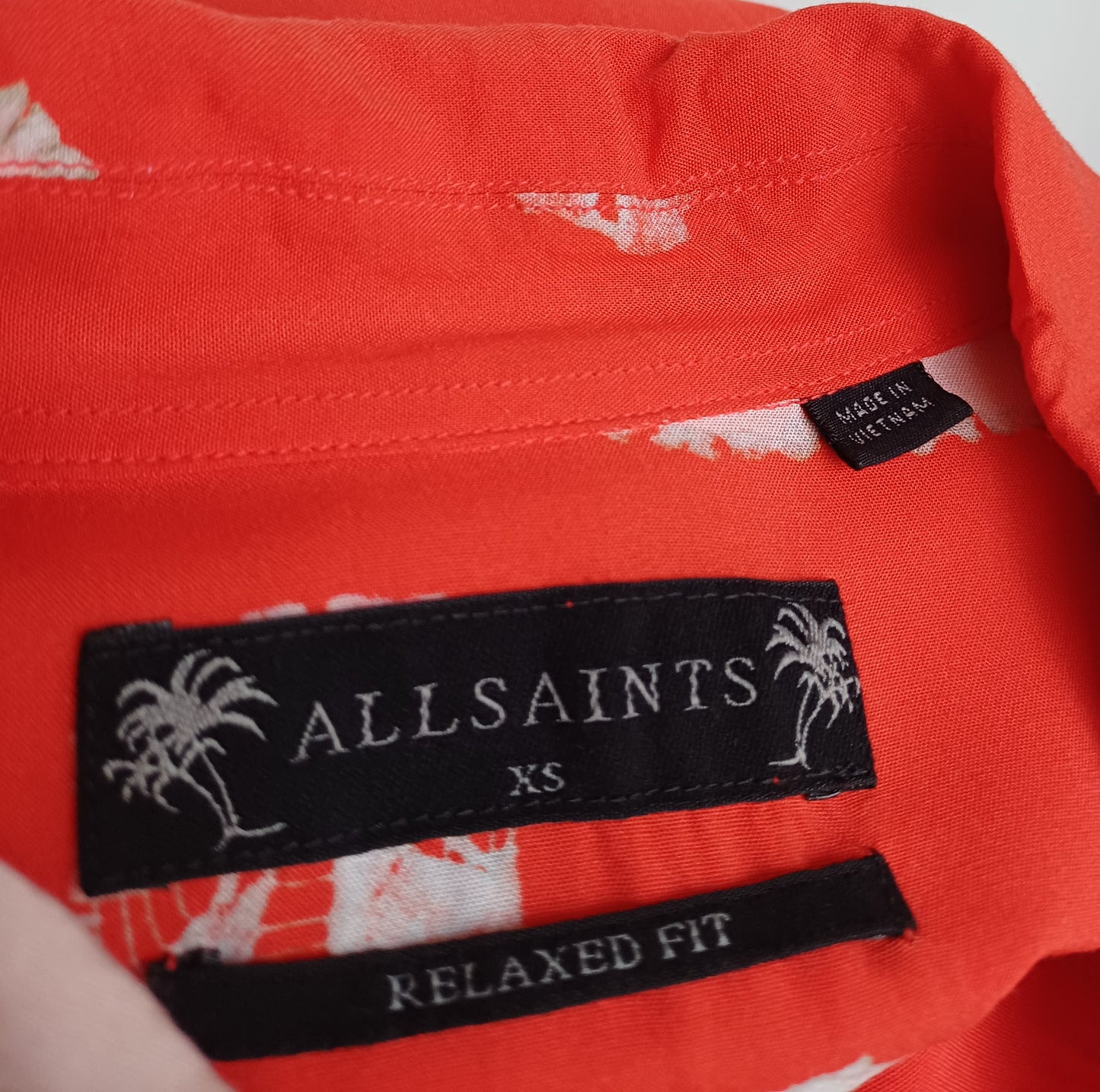 Allsaints Nimbus Relaxed Fit 100% Viscose Button-Up Shirt Mens XS Fits S