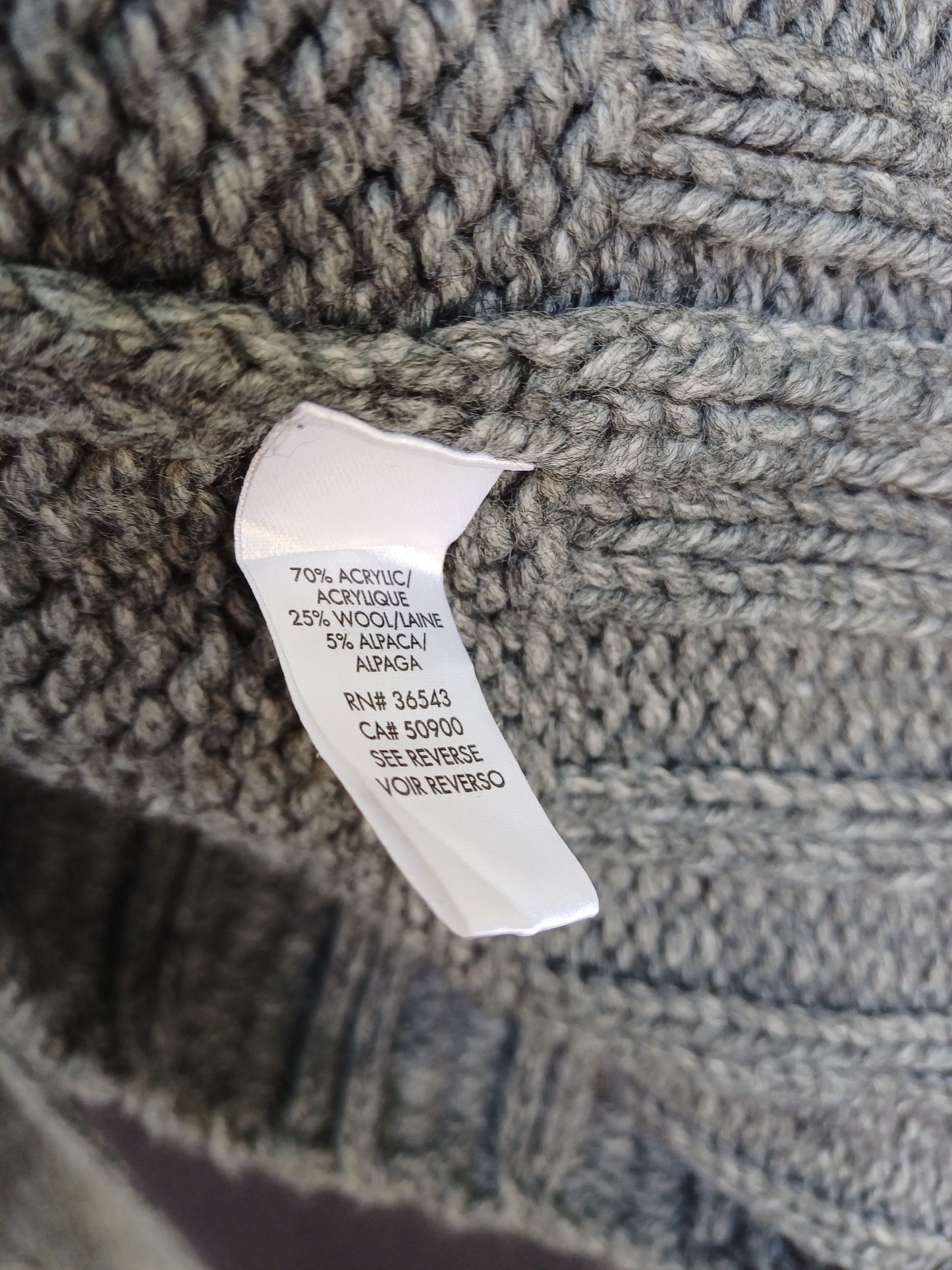 Calvin Klein Shawl Collar Acrylic/Wool/Alpaca Knit Sweater Mens S/M