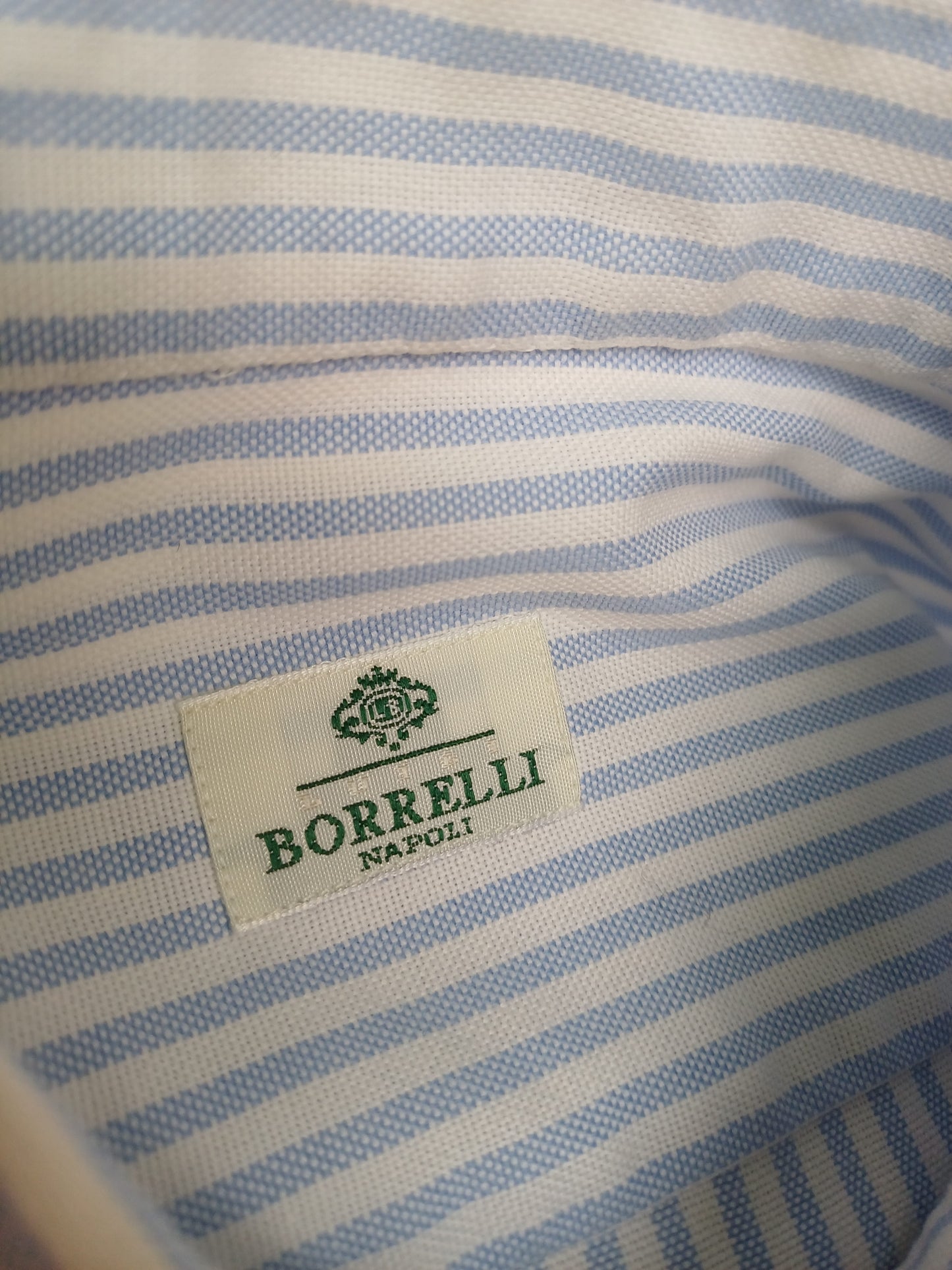 Borrelli Napoli Striped Button-Down Shirt Size 38/15/Mens M