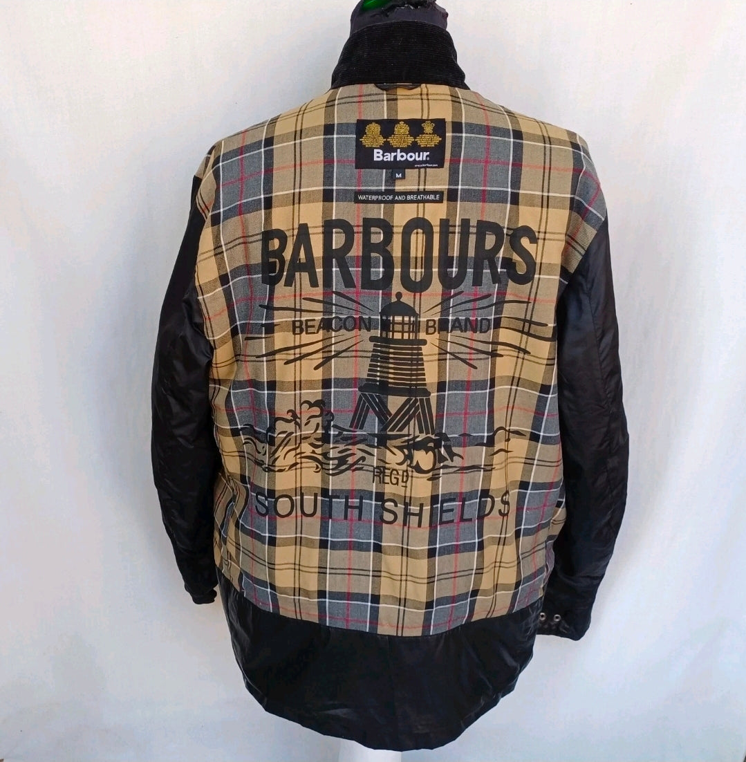 Barbour T1149 Carbon Finish International Jacket Zip/Snap Coat Mens M