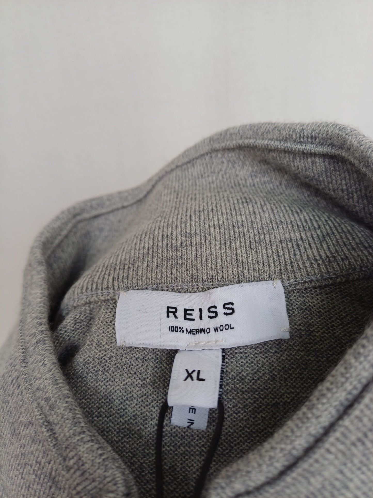 New With Tags Reiss Blackhall Merino Wool Half Zip Jumper Mens XL