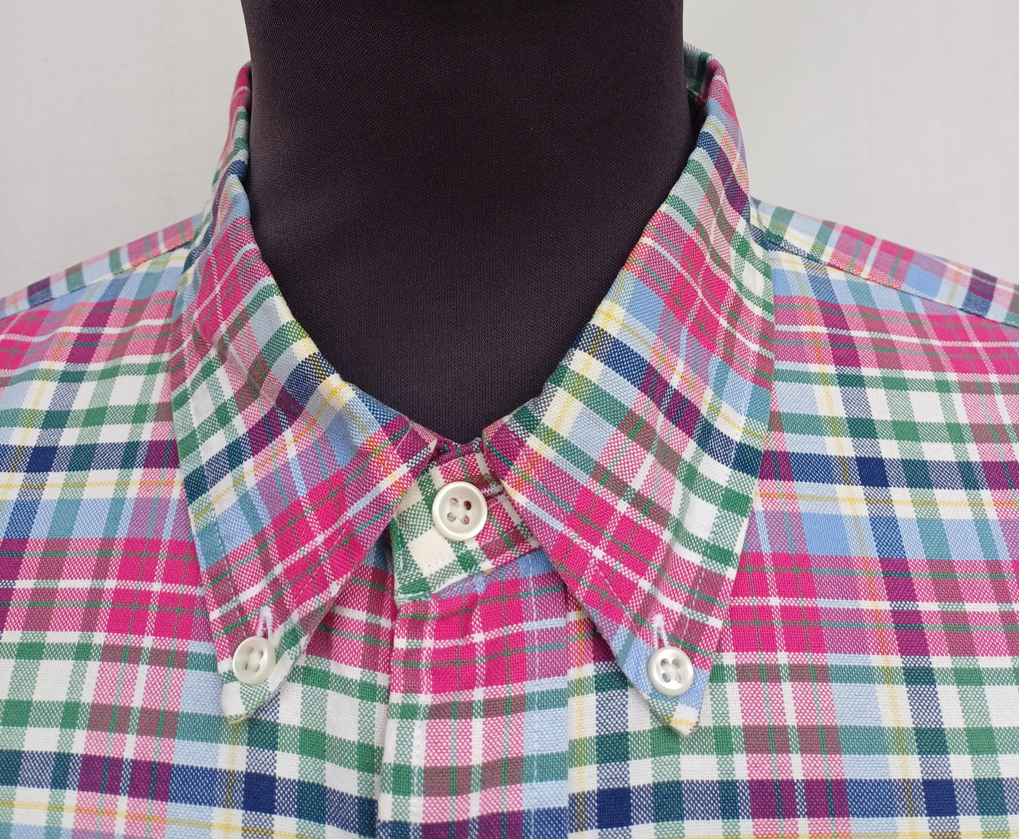 Vintage Polo Ralph Lauren Slim Fit button down Check Cotton shirt Mens L