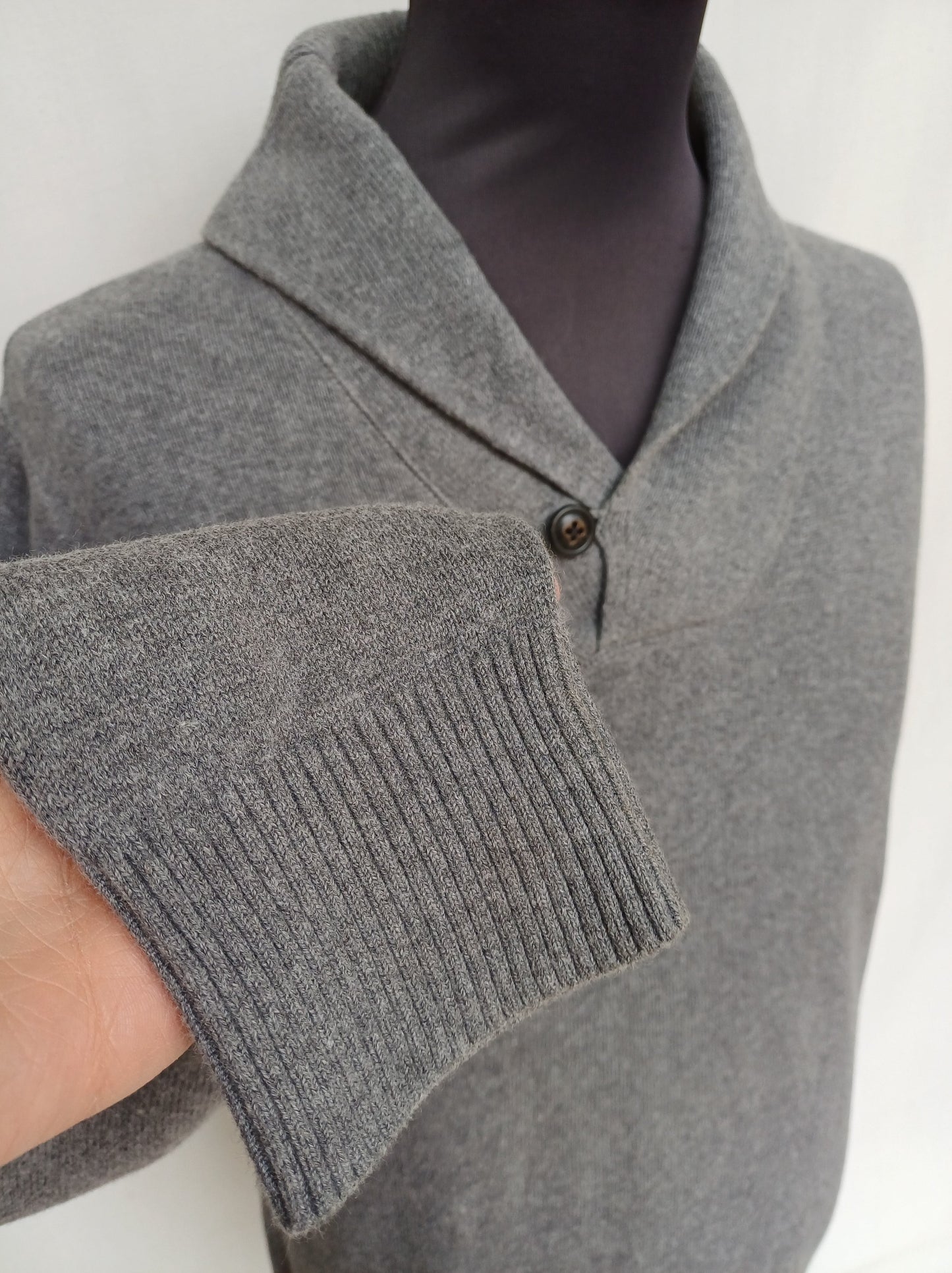 Tommy Hilfiger Shawl Collar Cotton/Wool Sweater Mens L