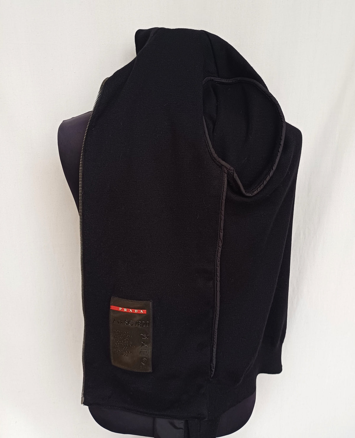 Vintage Prada Hybrid Wool/Nylon Zip-Up Cardigan Size 54