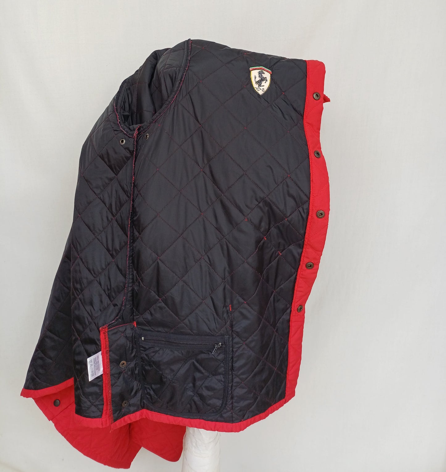 Vintage 2002 Ferrari Official Quilted Snap Padded Jacket Mens L