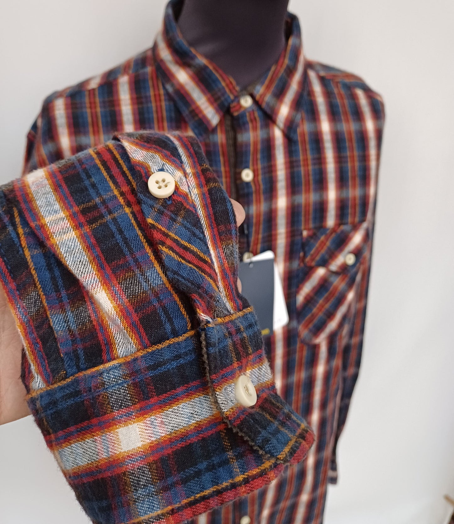 New With Tags Zara Young Checkered Plaid Cotton Button Up Flannel Shirt Mens L