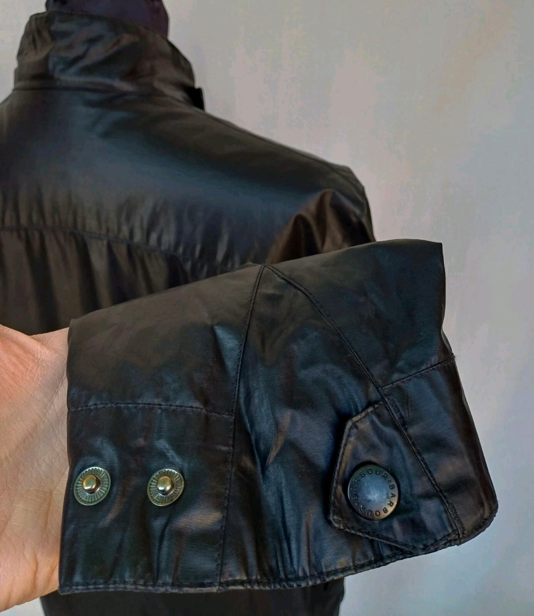 Barbour T1149 Carbon Finish International Jacket Zip/Snap Coat Mens M