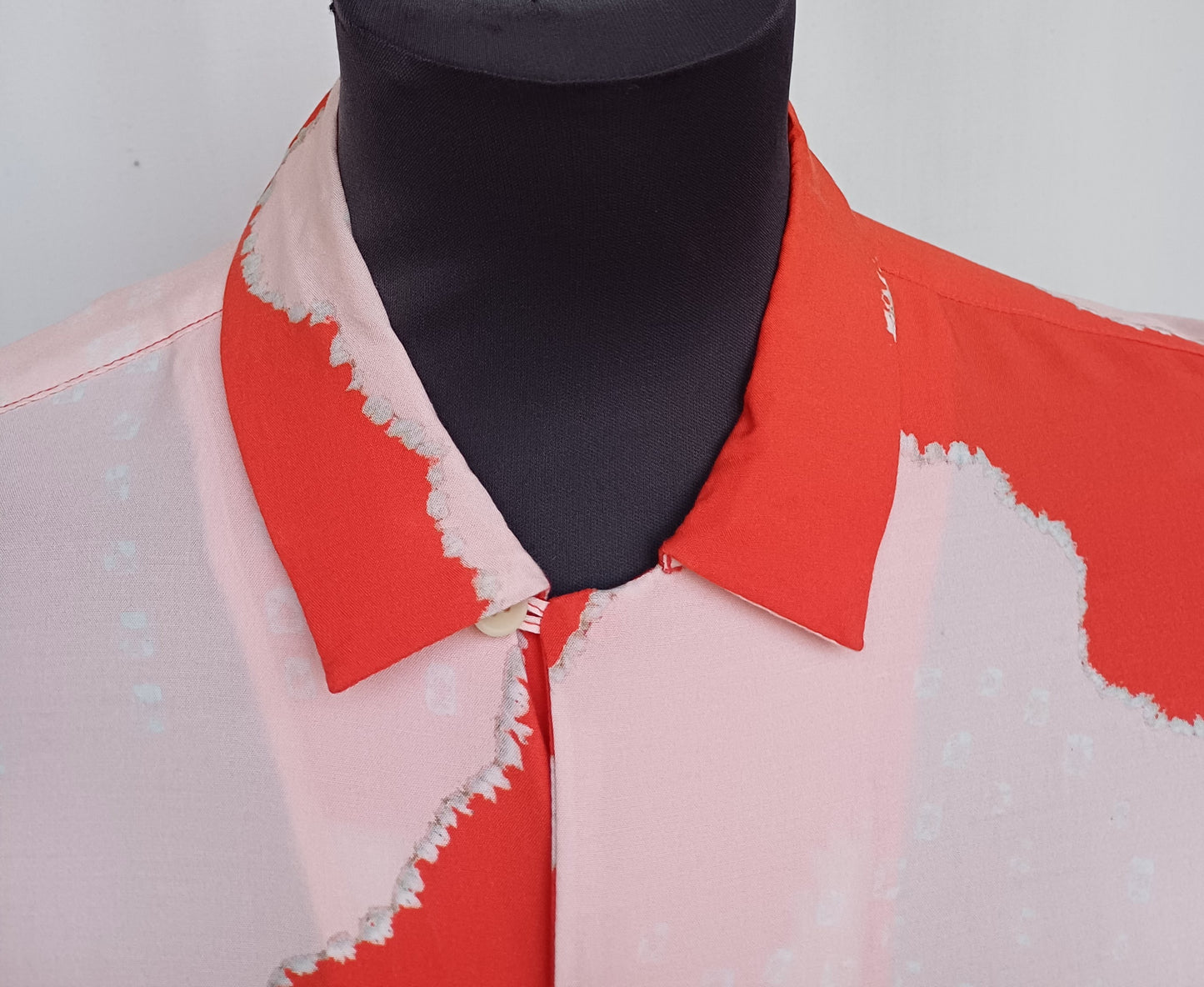 Allsaints Nimbus Relaxed Fit 100% Viscose Button-Up Shirt Mens XS Fits S