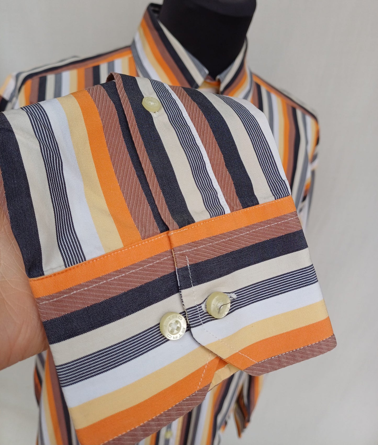 Etro Milano Striped Button-Down Shirt Size 43/Mens XL