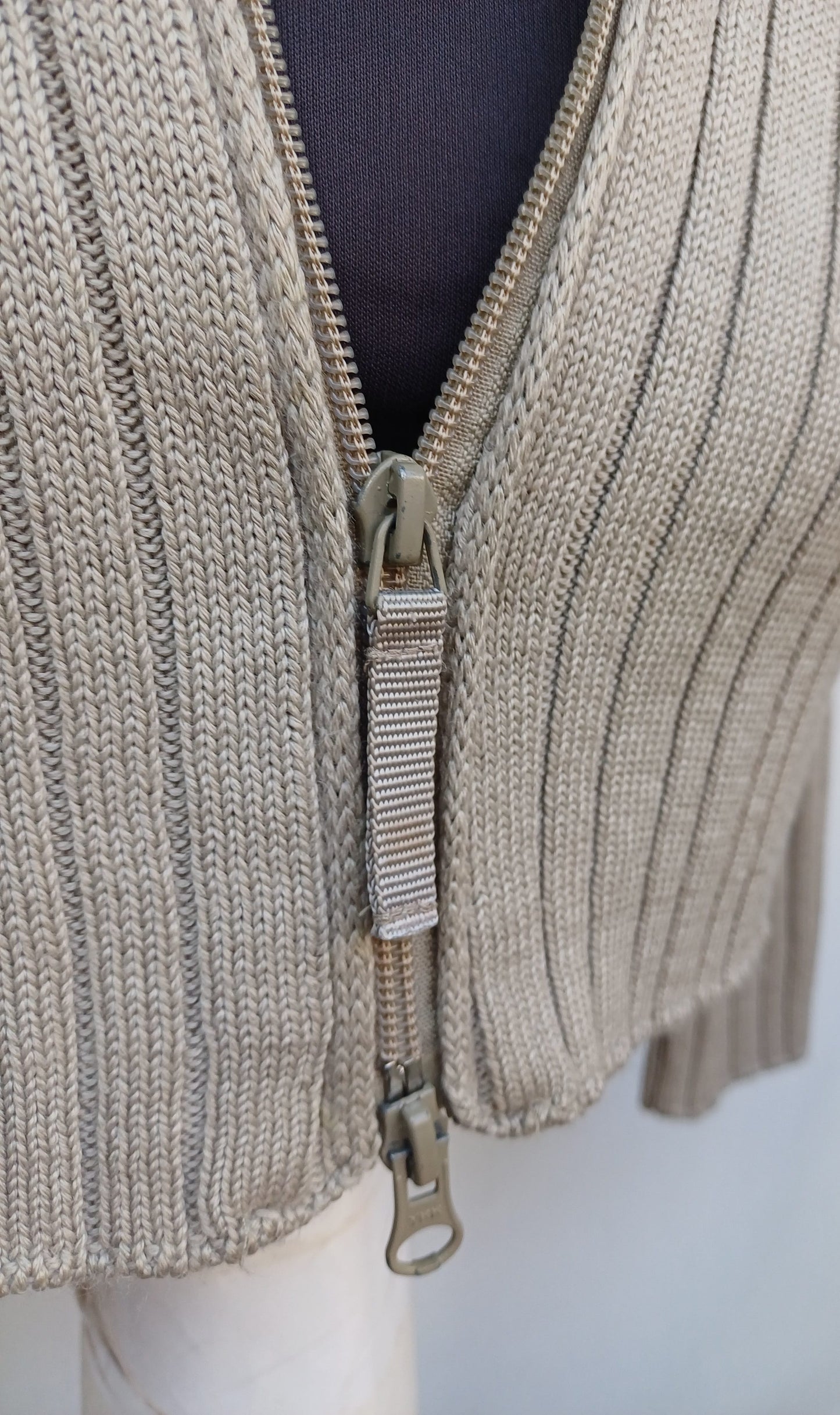 Vintage Armani Jeans Wool/Acrylic Full Zip Cardigan Sweater Mens L