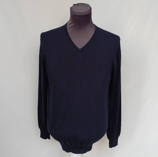 Suitsupply 100% Merino Wool V-Neck Pullover Sweater Mens L