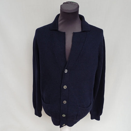 Massimo Dutti Button Pure Wool Cardigan Sweater Mens XL Fits L