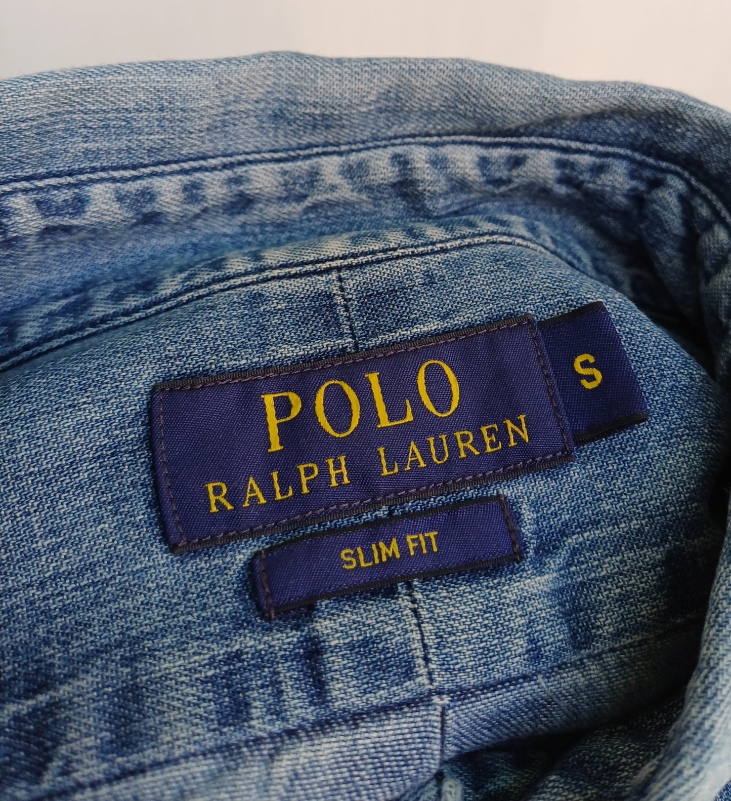 Polo Ralph Lauren Slim Fit 100% Cotton Denim Button Down Shirt Mens S