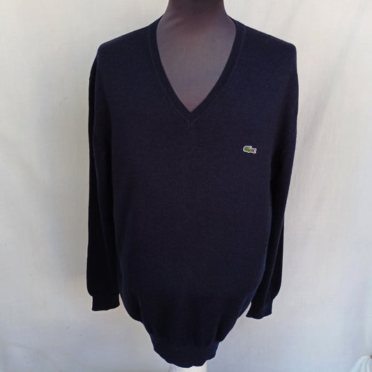 Lacoste Pure Wool V-Neck Pullover Knit Sweater Size 6/Mens XL