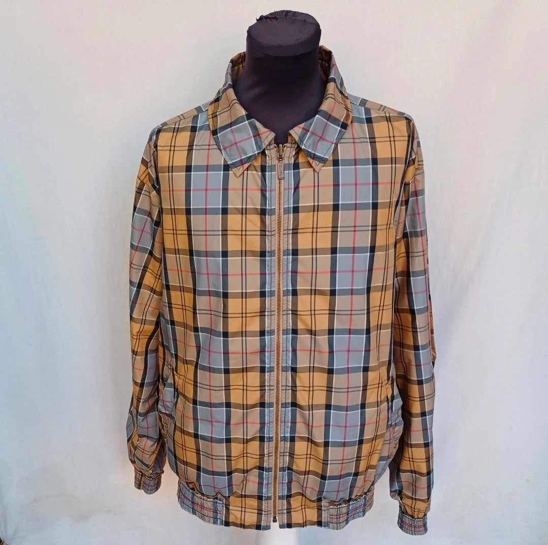 Barbour T533 AYR Reversible Check/Plaid Bomber Jacket Mens 2XL