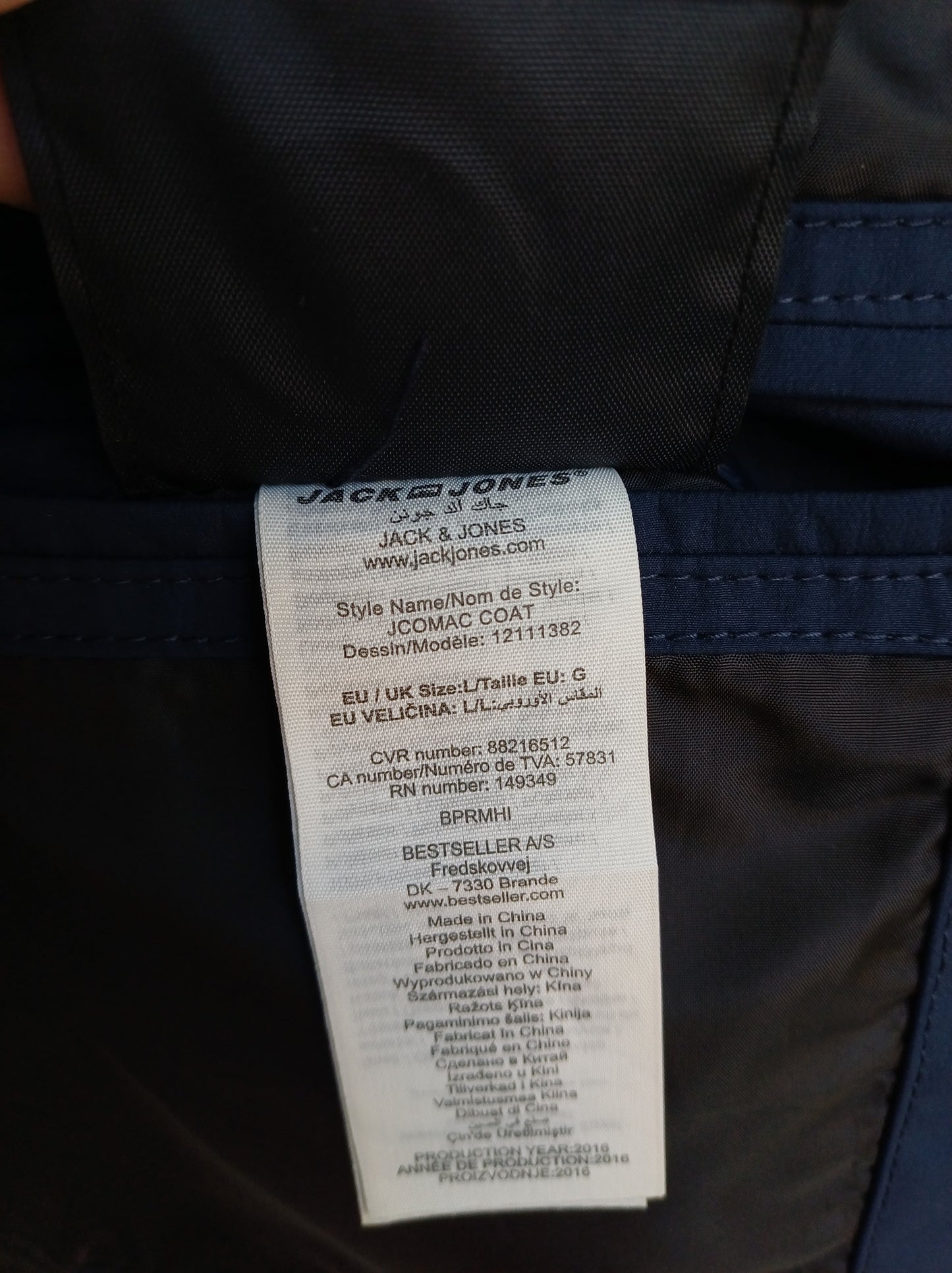 Jack & Jones Button Waterproof Jacket Size Mens M/L