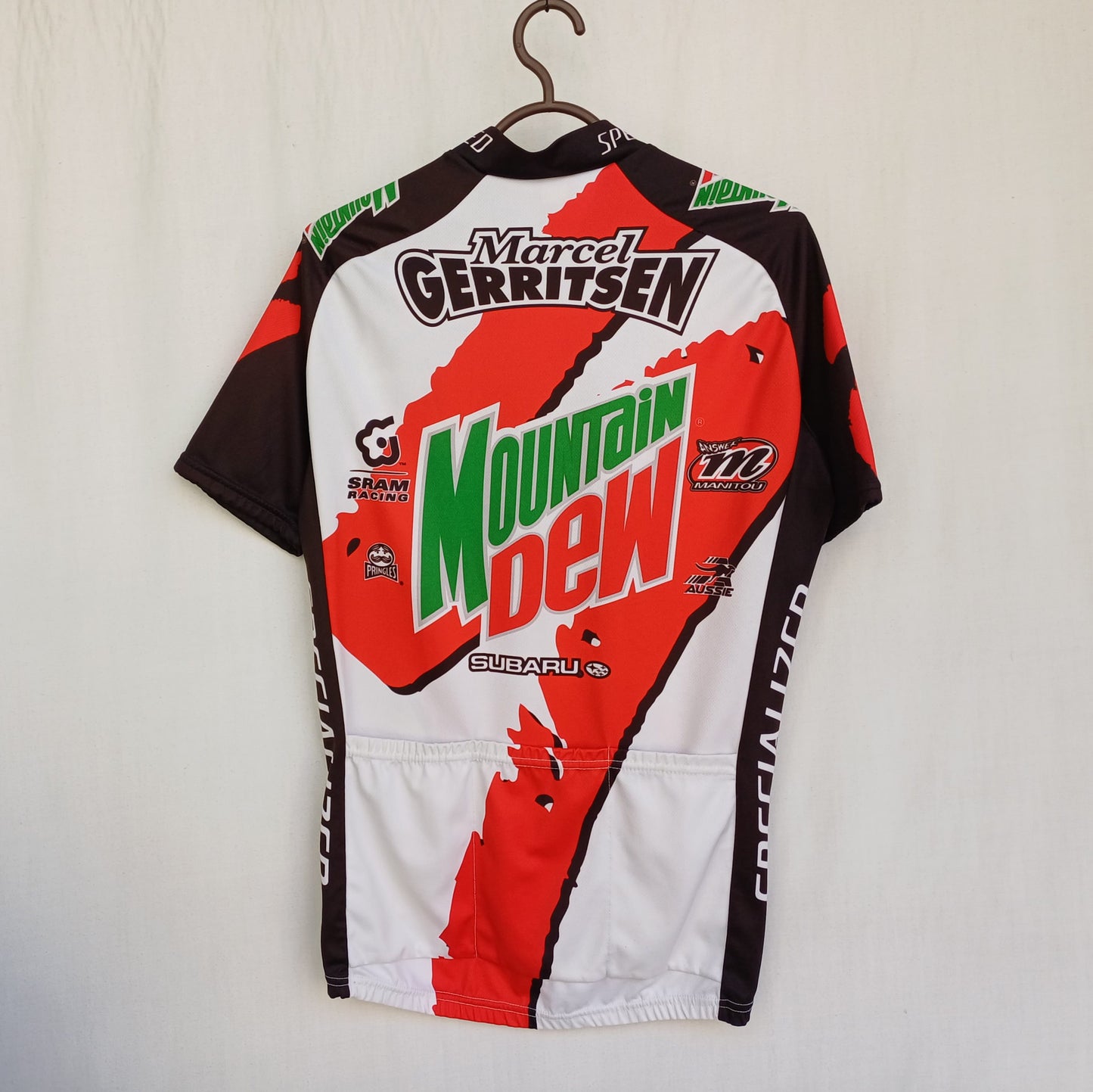 Vintage Mountain Dew Aussie Short Sleeve Cycling Jersey Mens M