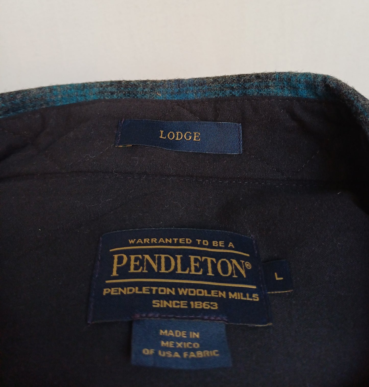 Pendleton Flannel Wool Plaid Button Shirt Mens L