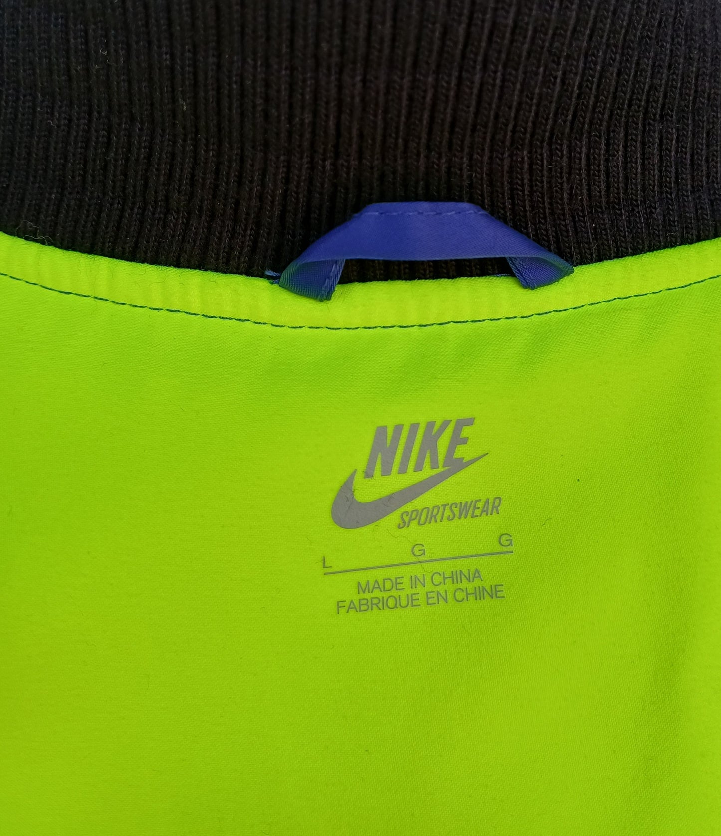 Nike Neon Lining Button Varsity Jacket Mens L