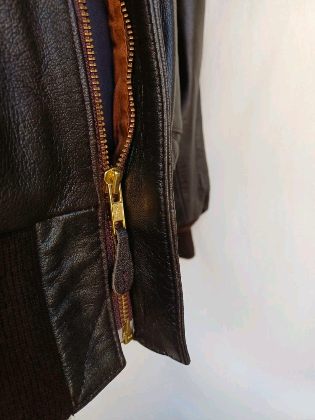 New Without Tags US Wings A-2 Goat Skin Leather Flight Bomber Jacket Dark Brown Mens 2XL