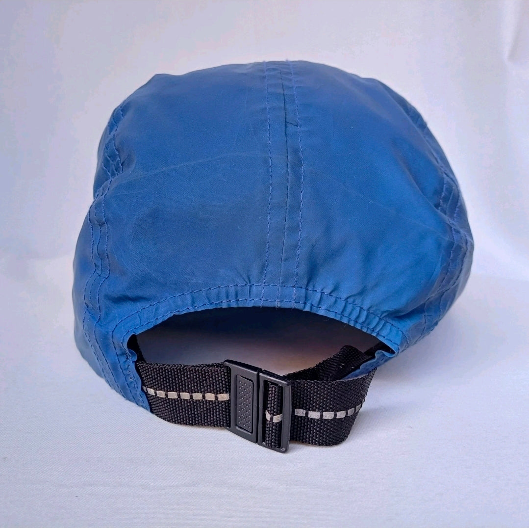 Supreme 5 Panel Reflective Camp Cap Blue Front Logo Hat One Size Adjustable