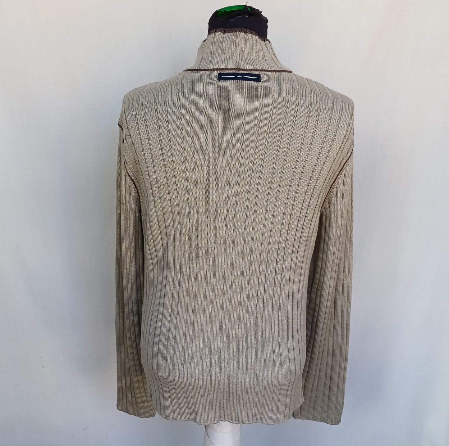 Vintage Armani Jeans Wool/Acrylic Full Zip Cardigan Sweater Mens L