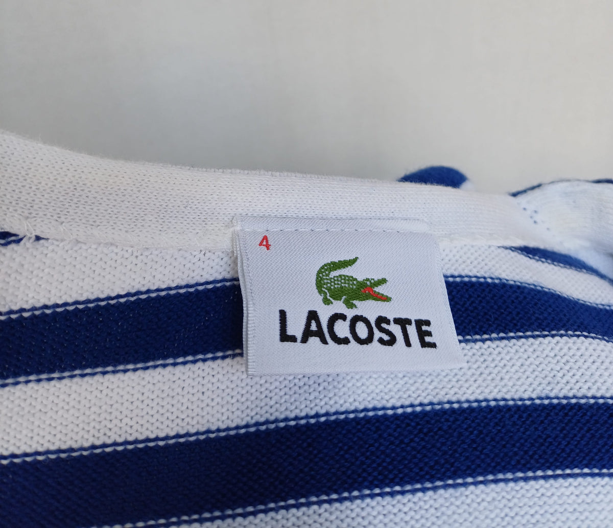 LaCoste Cotton Crew Neck Striped T-Shirt Size 4/Mens M