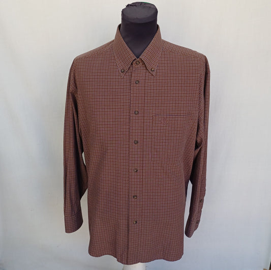Vintage Christian Dior Monsieur Pur Cotton Button Down Check Shirt Mens L Oversized
