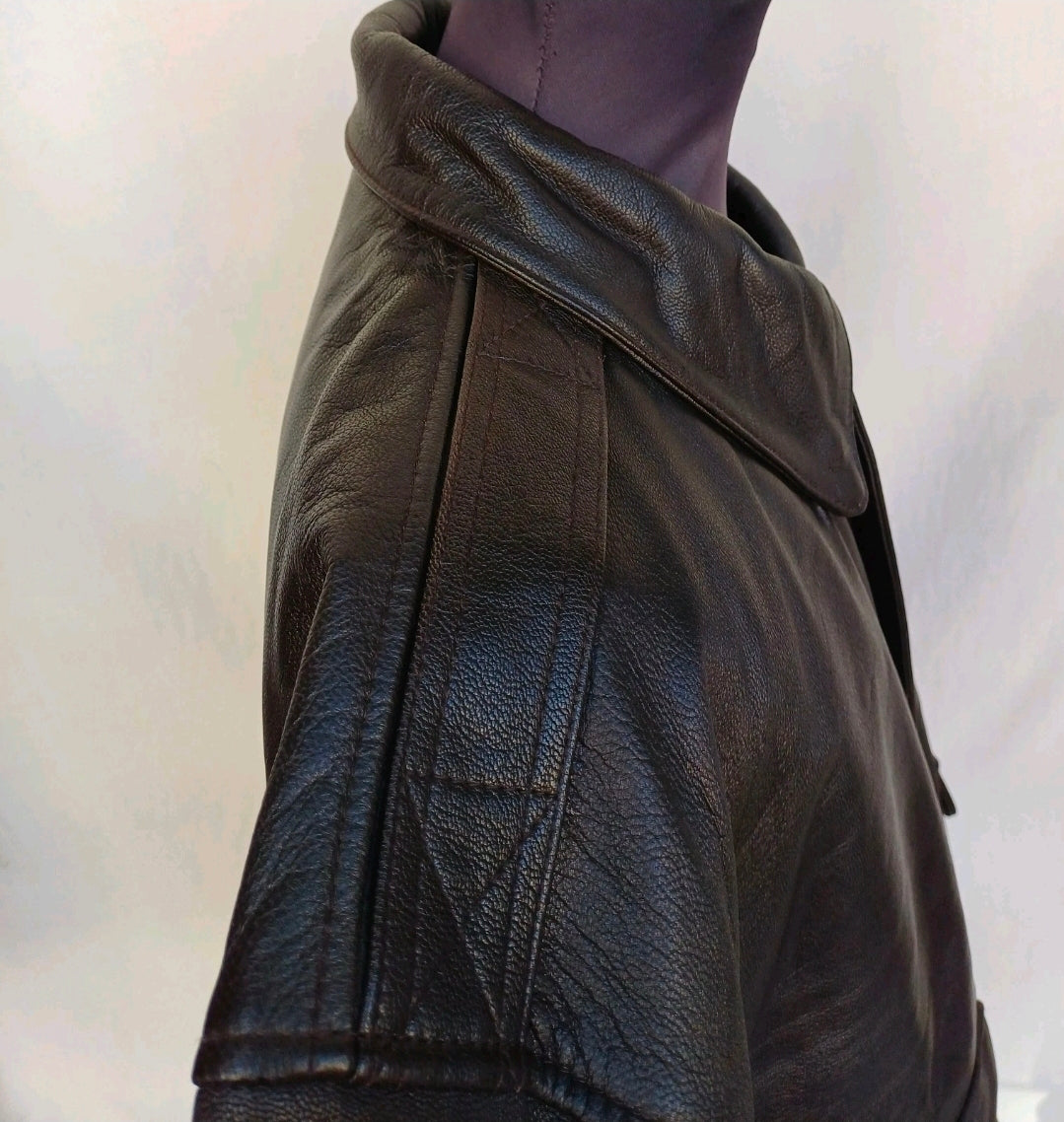 New Without Tags US Wings A-2 Goat Skin Leather Flight Bomber Jacket Dark Brown Mens 2XL