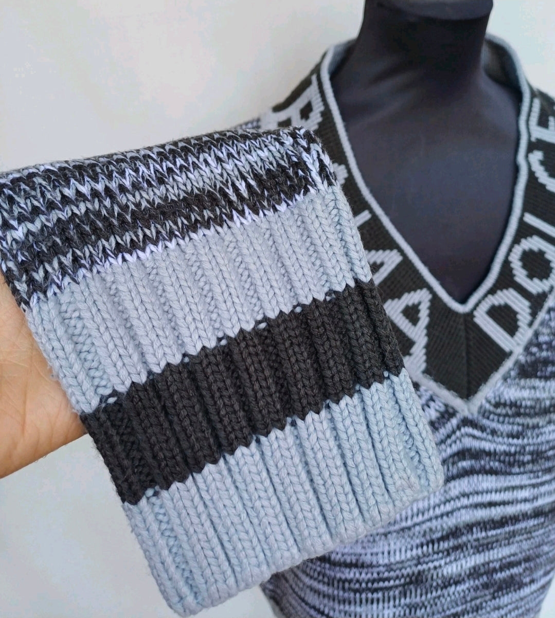 Dolce &Gabbana D&G Spell Out Wool Knit Pullover Sweater Jumper Mens S Oversized