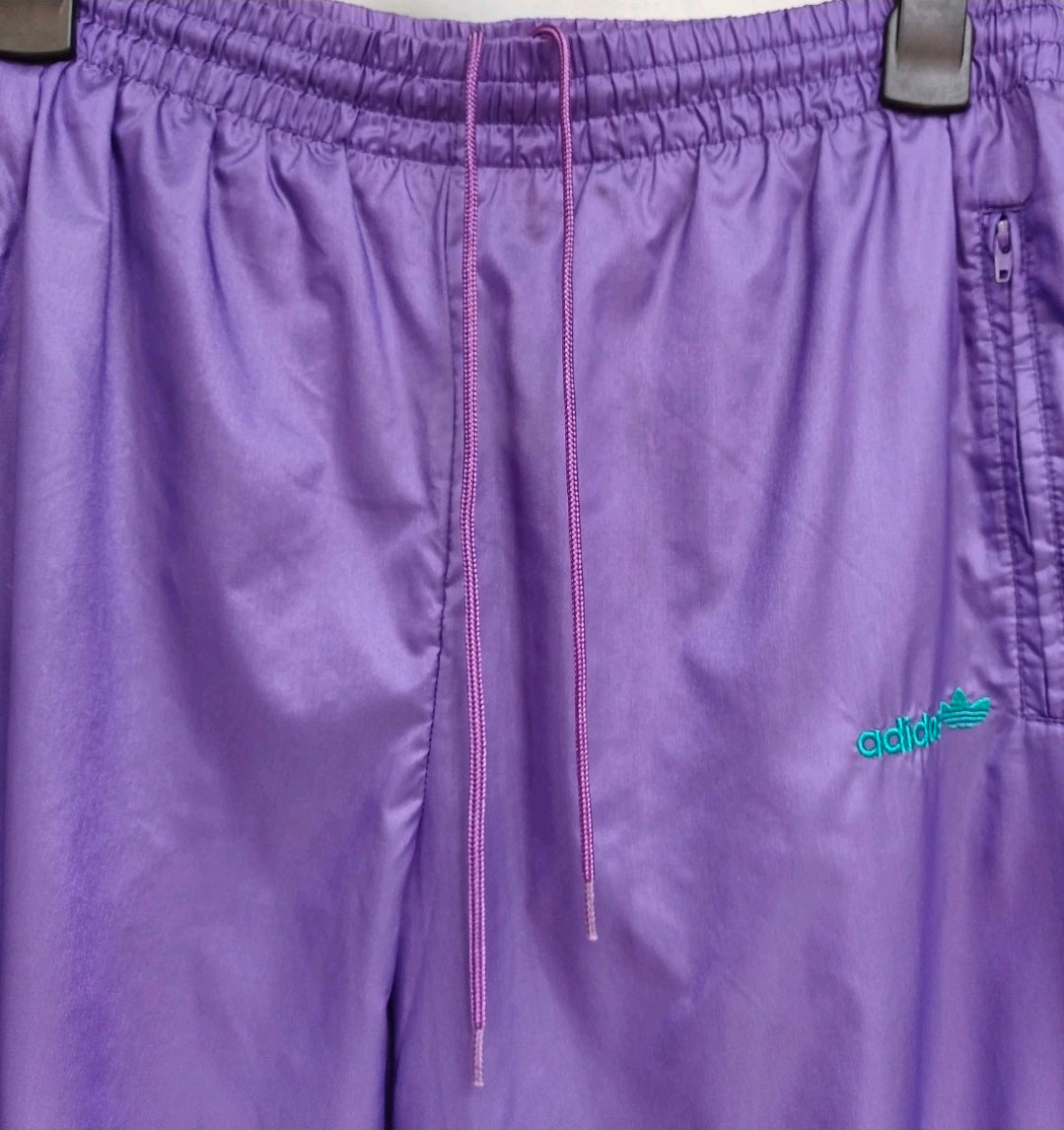 Vintage Adidas Shiny Nylon Zip Track Pants Trousers Size 4/Mens M