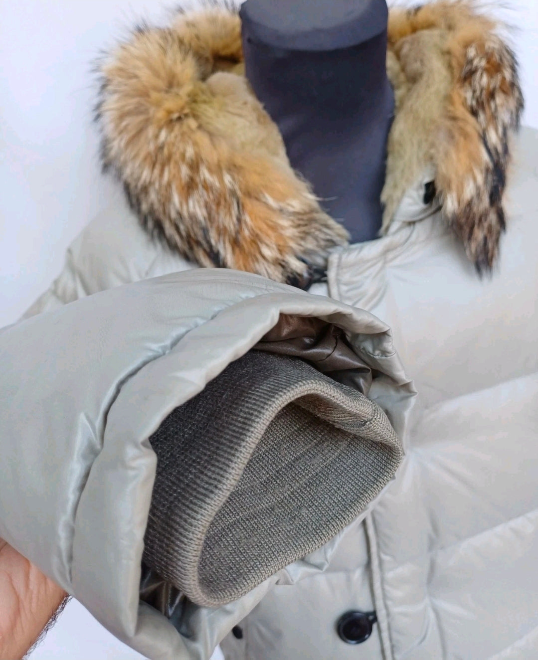 Moncler Bulgarie Real Fur Ski Zip/Button Quilted Puffer Down Jacket Size 2/Mens M