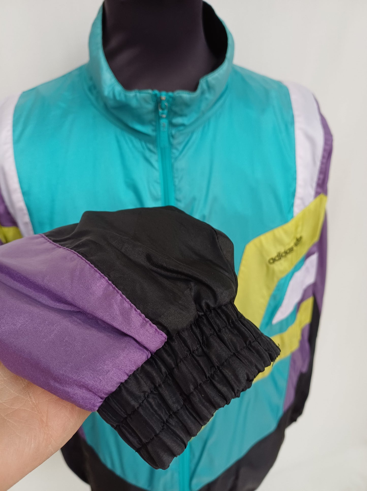 Vintage 90s Adidas Nylon Zip Track Top Jacket Mens M