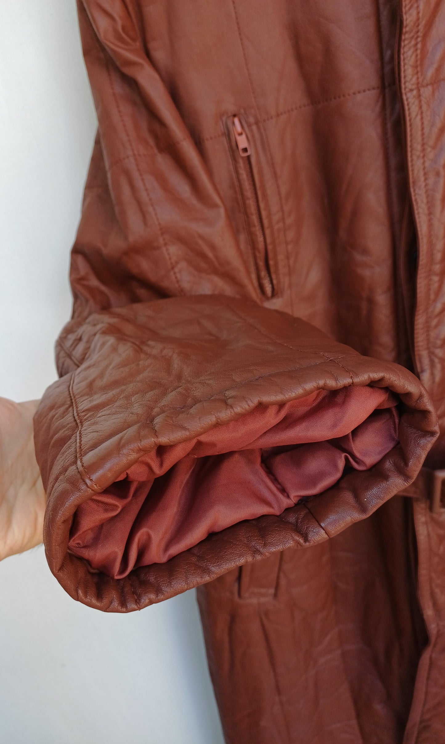 Angelo Litrico Cowhide Leather Long Coat Mens EU 54