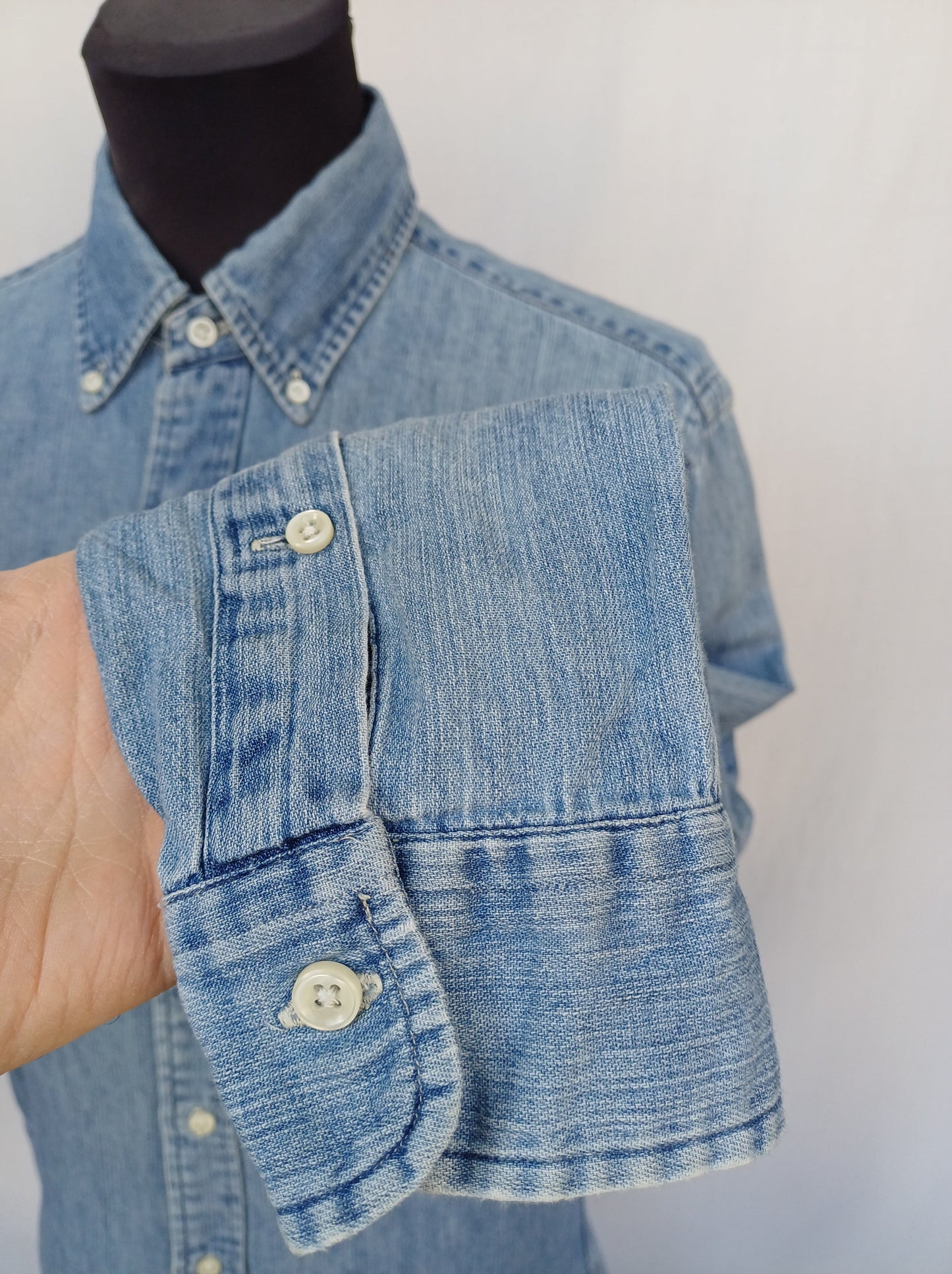 Polo Ralph Lauren Slim Fit 100% Cotton Denim Button Down Shirt Mens S