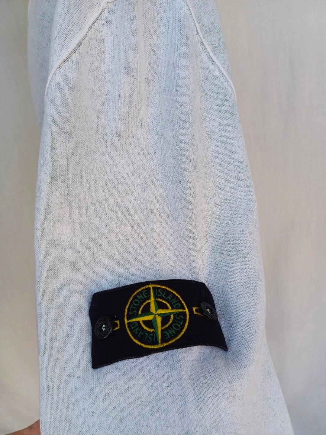 Stone Island Crew Neck Cotton Pullover Sweatshirt Jumper White Mens 2XL
